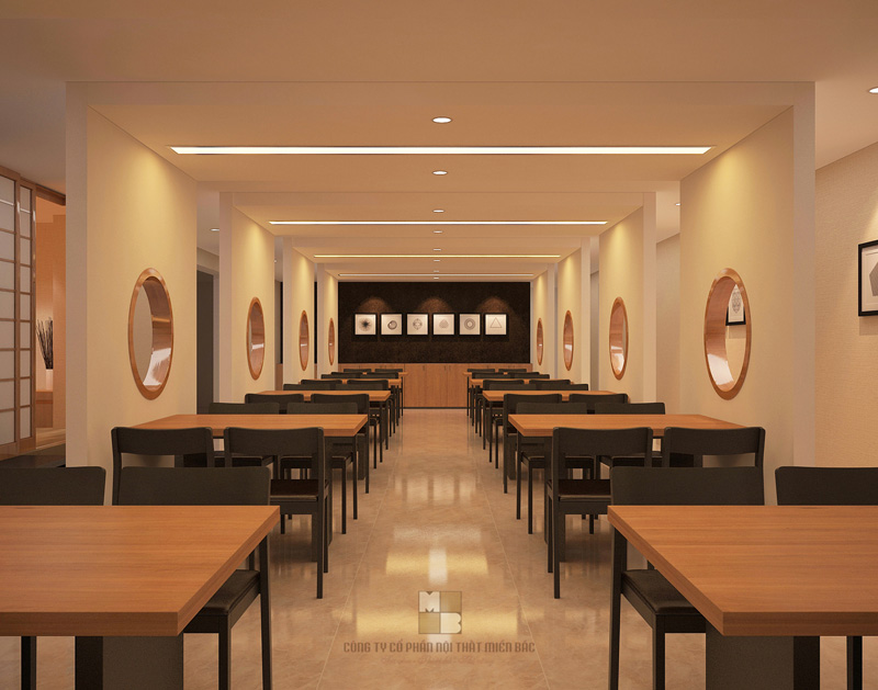 Thiết kế nội thất nhà hàng Nhật Haru - Không gian phòng ăn chung - H5